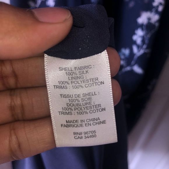 Rebecca Taylor Navy Flower MIDI Silk Tent Dress Size 2 / Small - Picture 5 of 7